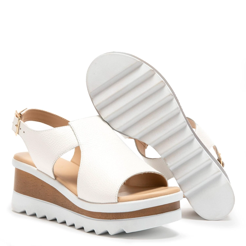 SANDALIAS MUJER GACEL CUERO BLANCO DILETTA - 4