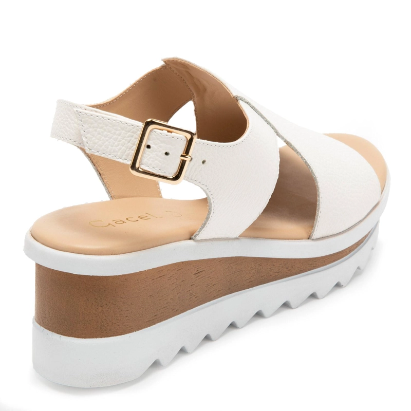 SANDALIAS MUJER GACEL CUERO BLANCO DILETTA - 5