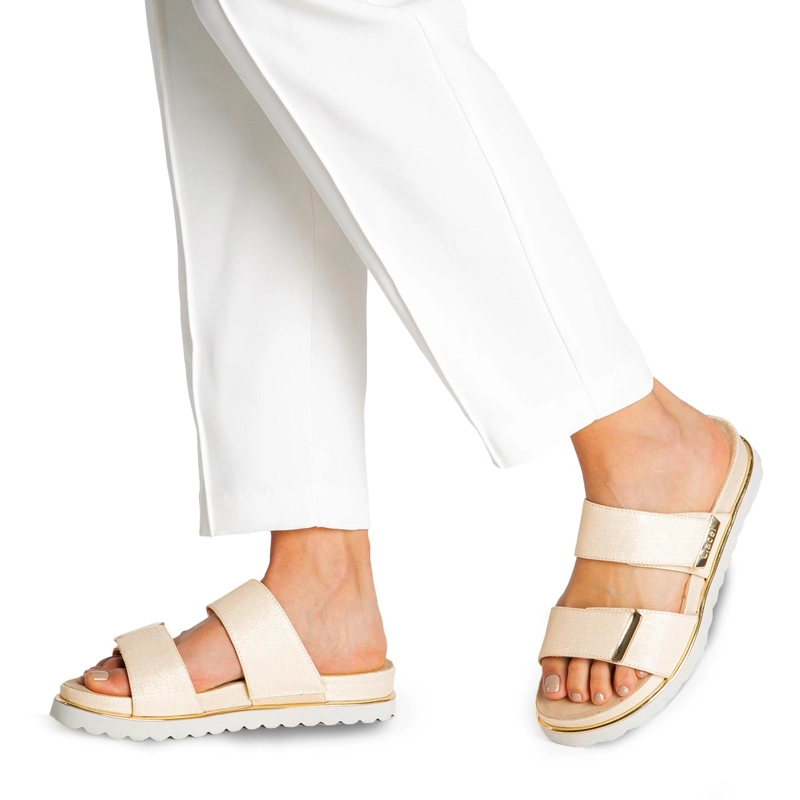 SANDALIAS MUJER GACEL CUERO DORADO ASHANTI - 2