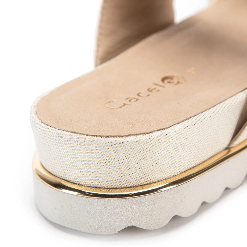 SANDALIAS MUJER GACEL CUERO DORADO ASHANTI - 4