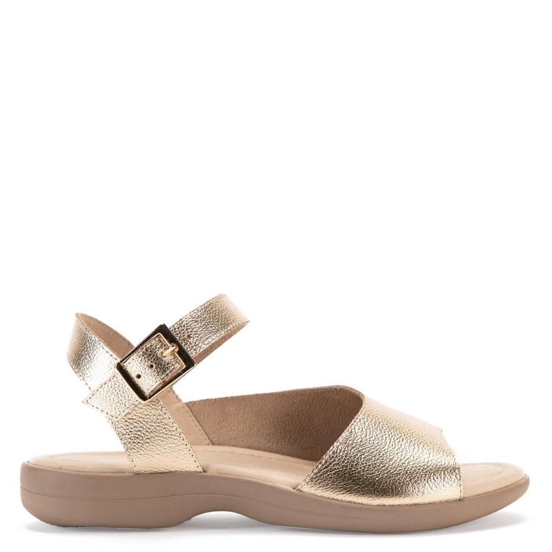 SANDALIA DE CUERO MUJER GACEL DORADO ARELY 0659802 - 1
