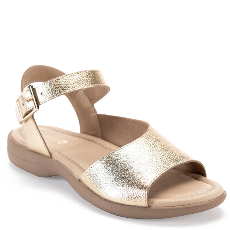 SANDALIA DE CUERO MUJER GACEL DORADO ARELY 0659802 - 3