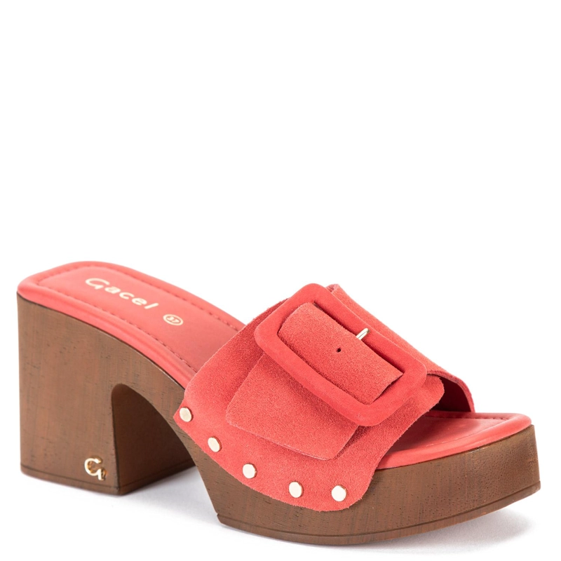 SANDALIAS MUJER GACEL CUERO CORAL DAISY - 3