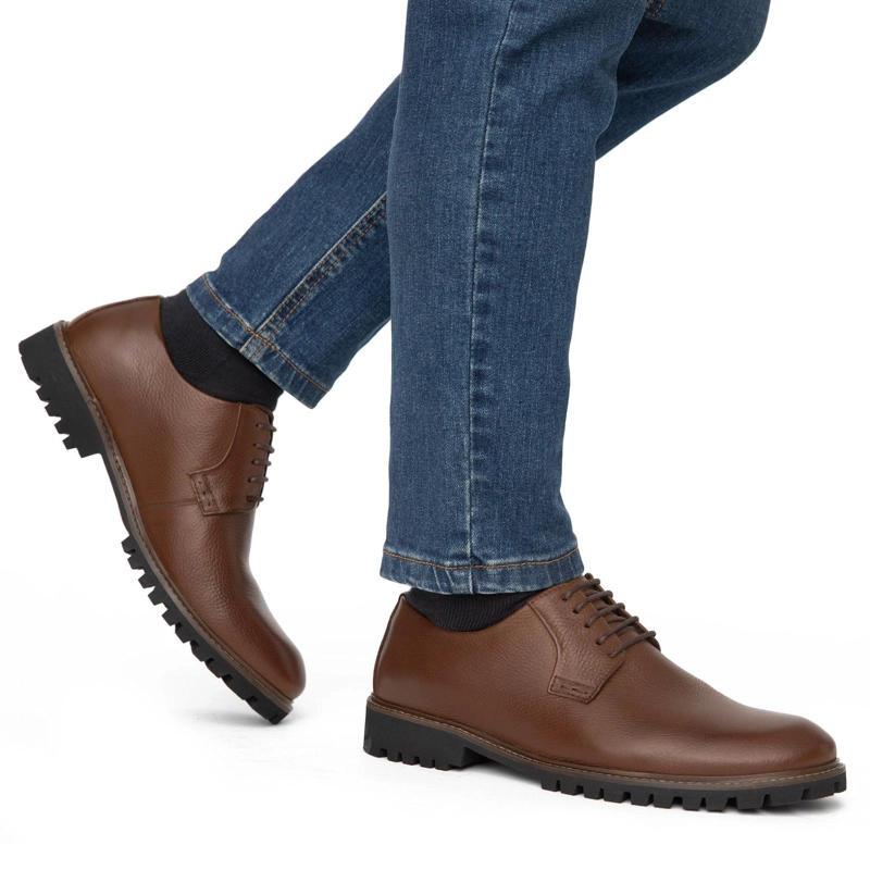 ZAPATO DE CUERO HOMBRE GUANTE WHISKY QUEBEC 0035457 - 2