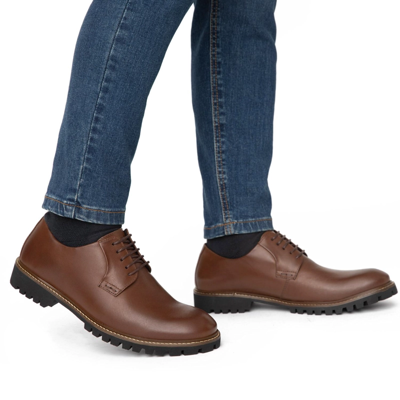 ZAPATO DE CUERO HOMBRE GUANTE WHISKY QUEBEC 0035461 - 2