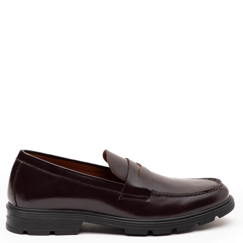MOCASIN DE CUERO HOMBRE GUANTE GUINDA GINEBRA - 1
