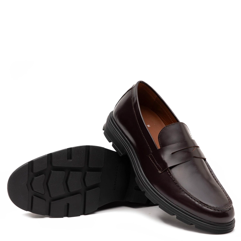 MOCASIN DE CUERO HOMBRE GUANTE GUINDA GINEBRA - 4