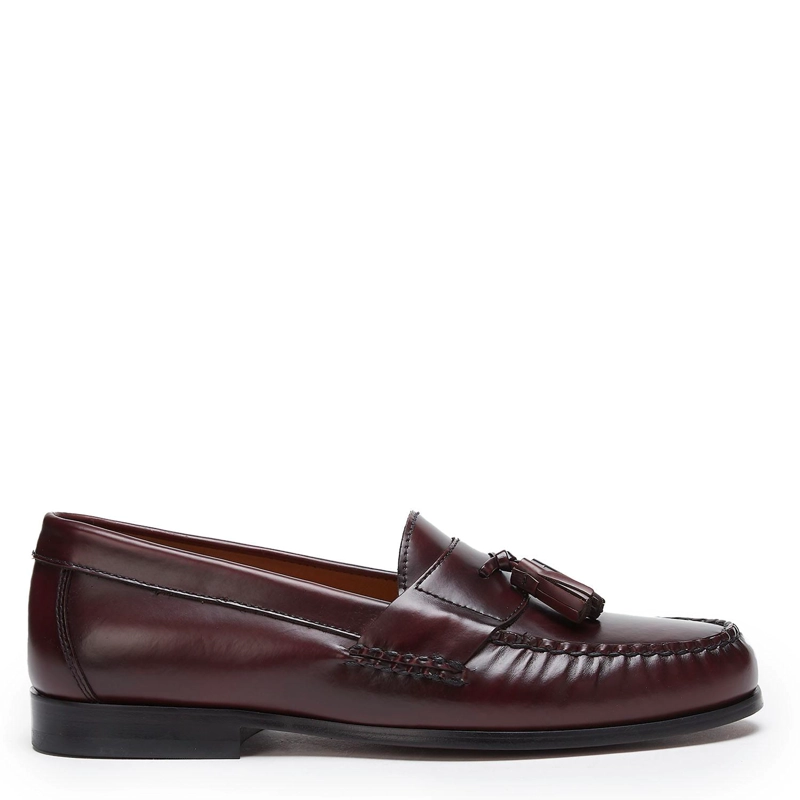 MOCASIN DE CUERO HOMBRE GUANTE GUINDA SUELA 0035631 - 1