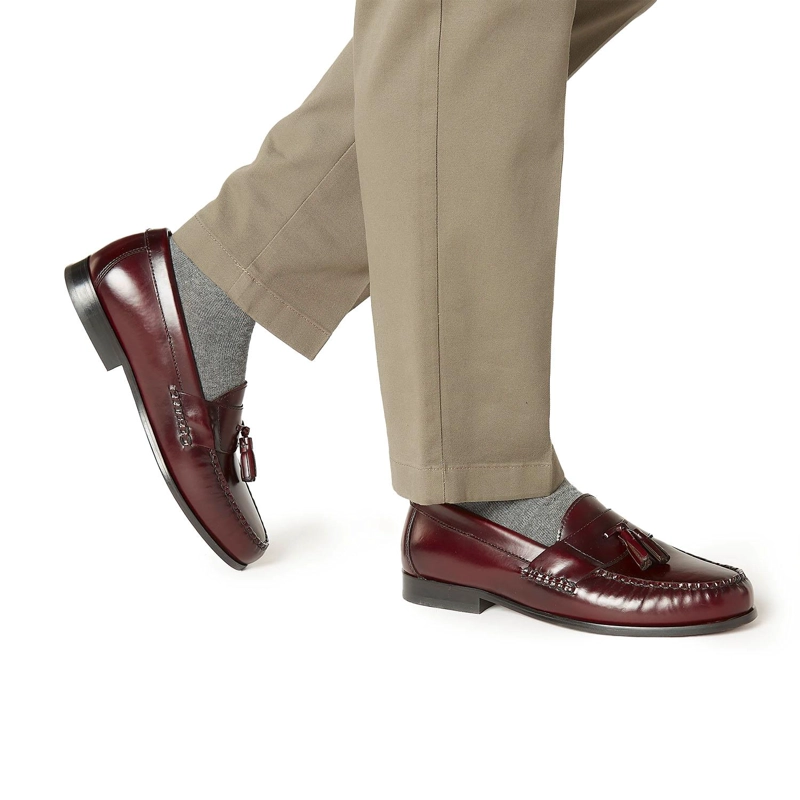 MOCASIN DE CUERO HOMBRE GUANTE GUINDA SUELA 0035631 - 2