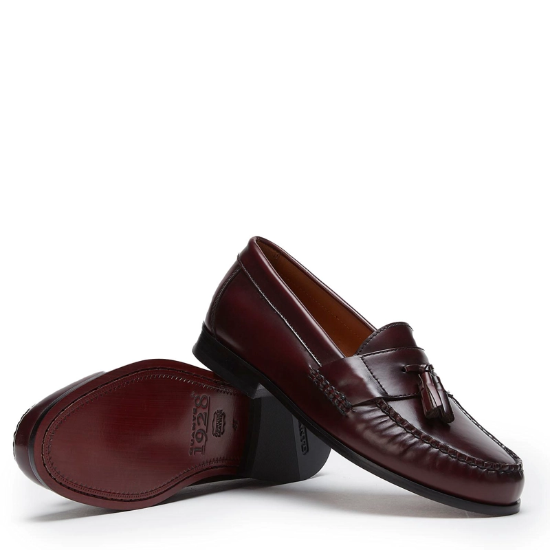 MOCASIN DE CUERO HOMBRE GUANTE GUINDA SUELA 0035631 - 4