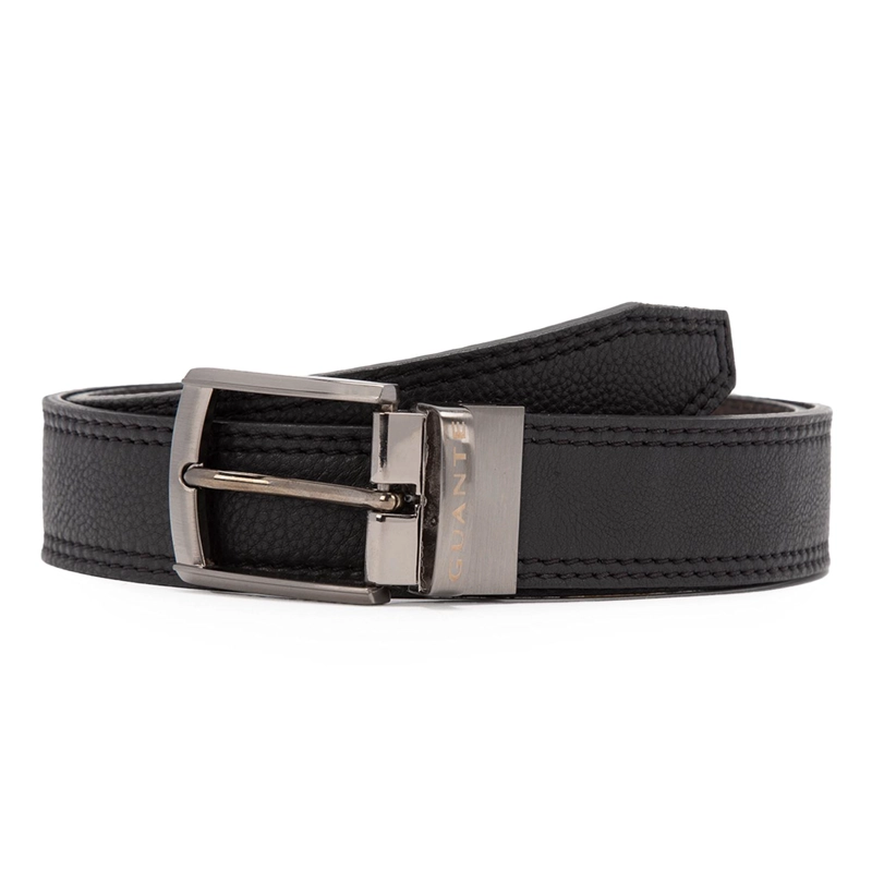 CINTURON ECOCUERO GUANTE NEGRO REVERSIBLE FORMAL - 1