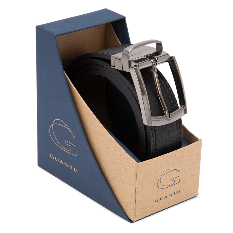 CINTURON ECOCUERO GUANTE NEGRO REVERSIBLE FORMAL - 2
