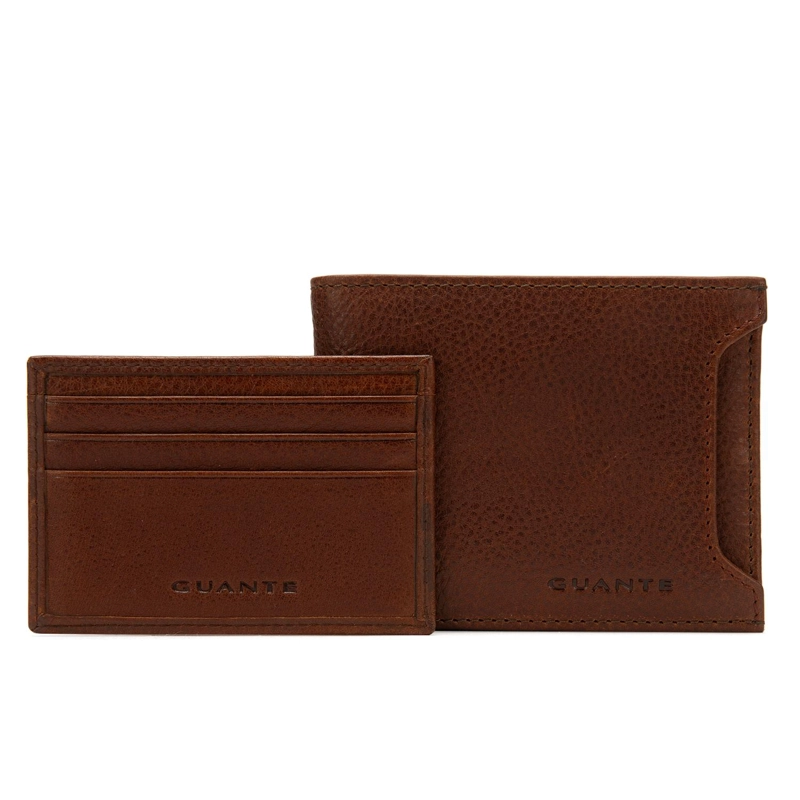 BILLETERA DE CUERO HOMBRE GUANTE CHOCOLATE CON TARJETERO - 2