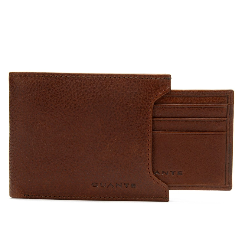 BILLETERA DE CUERO HOMBRE GUANTE CHOCOLATE CON TARJETERO - 3