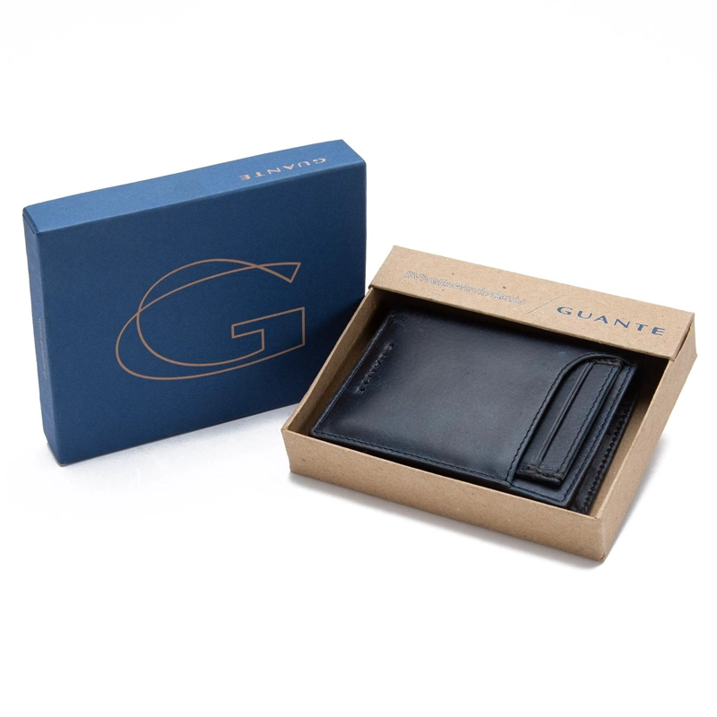 BILLETERA DE CUERO HOMBRE GUANTE AZUL CON TARJETERO - 4