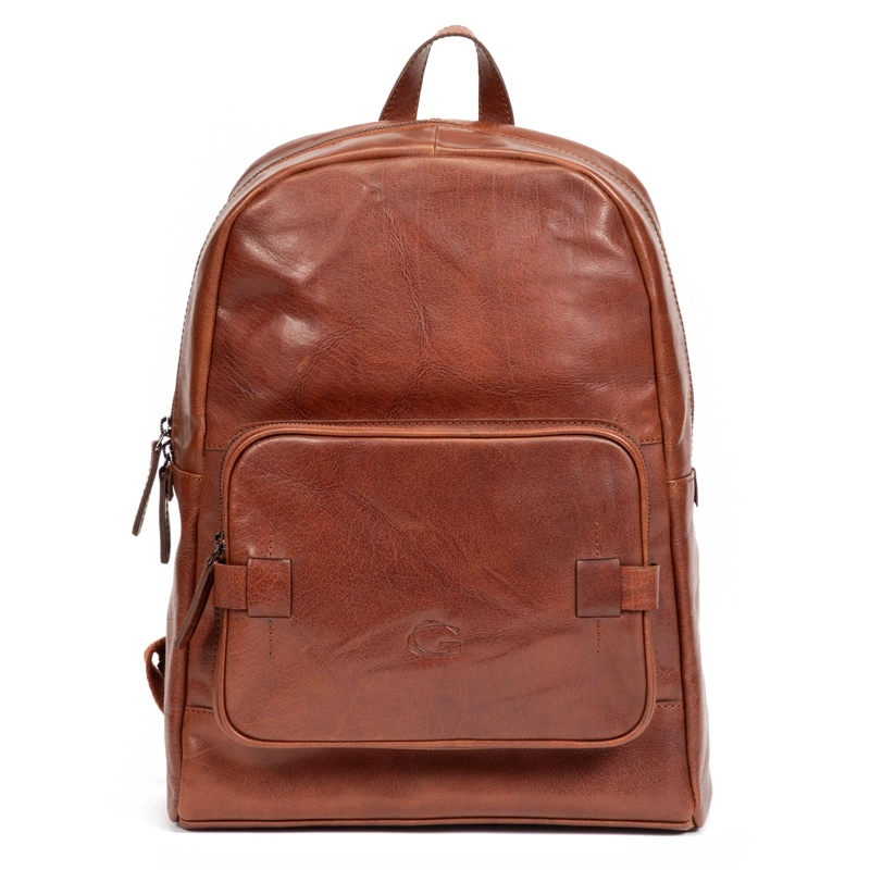 MOCHILA DE CUERO HOMBRE GUANTE BRANDY MOCHILA DE VIAJE - 1