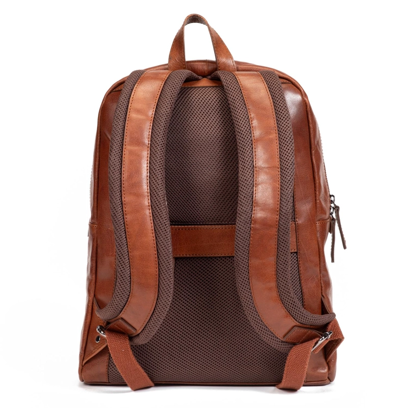 MOCHILA DE CUERO HOMBRE GUANTE BRANDY MOCHILA DE VIAJE - 3