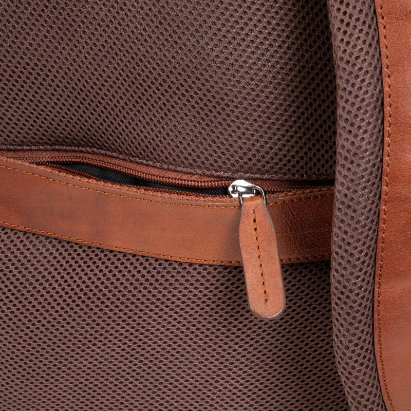 MOCHILA DE CUERO HOMBRE GUANTE BRANDY MOCHILA DE VIAJE - 4