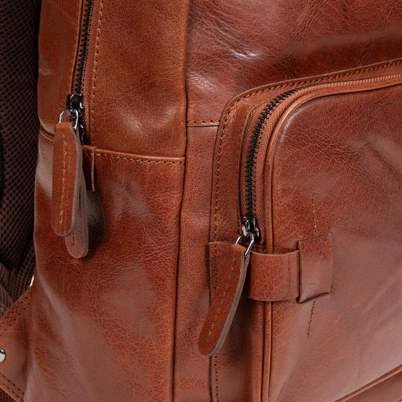 MOCHILA DE CUERO HOMBRE GUANTE BRANDY MOCHILA DE VIAJE - 5