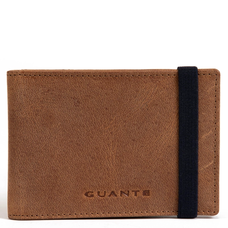 BILLETERA DE CUERO HOMBRE GUANTE WHISKY SIMPLE - 1