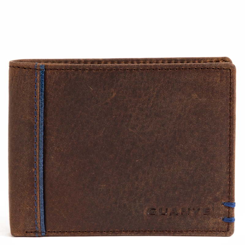 BILLETERA DE CUERO HOMBRE GUANTE CAFE  CON FLAP - 1