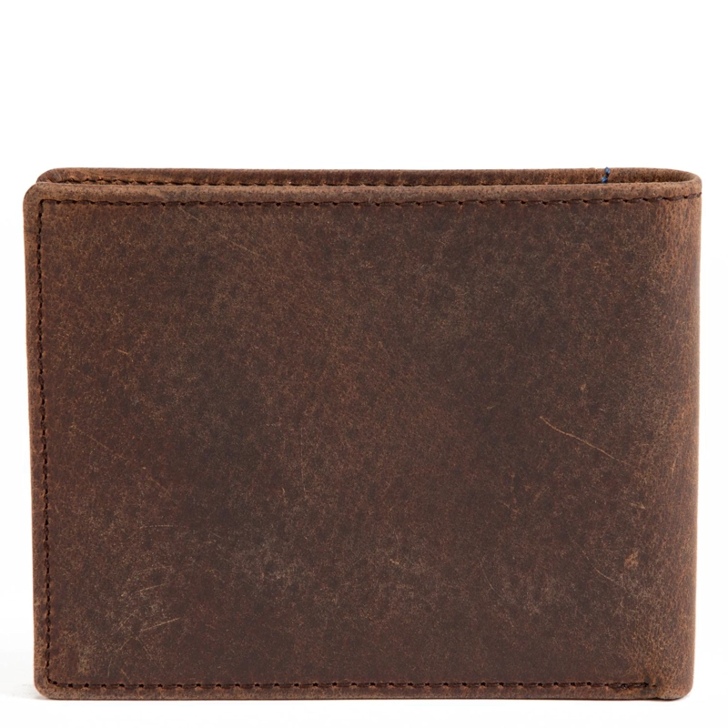 BILLETERA DE CUERO HOMBRE GUANTE CAFE  CON FLAP - 2