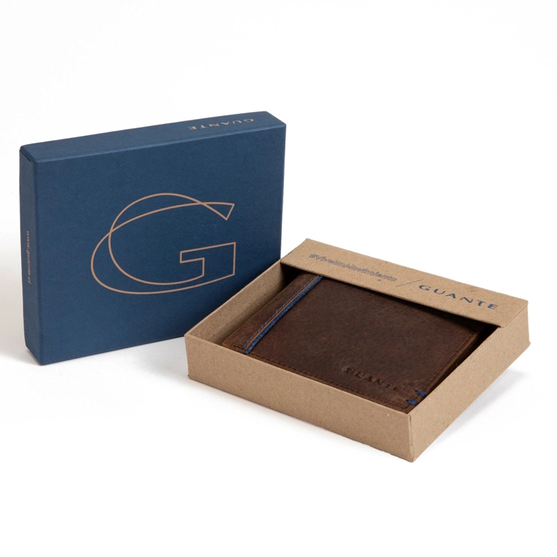 BILLETERA DE CUERO HOMBRE GUANTE CAFE  CON FLAP - 5