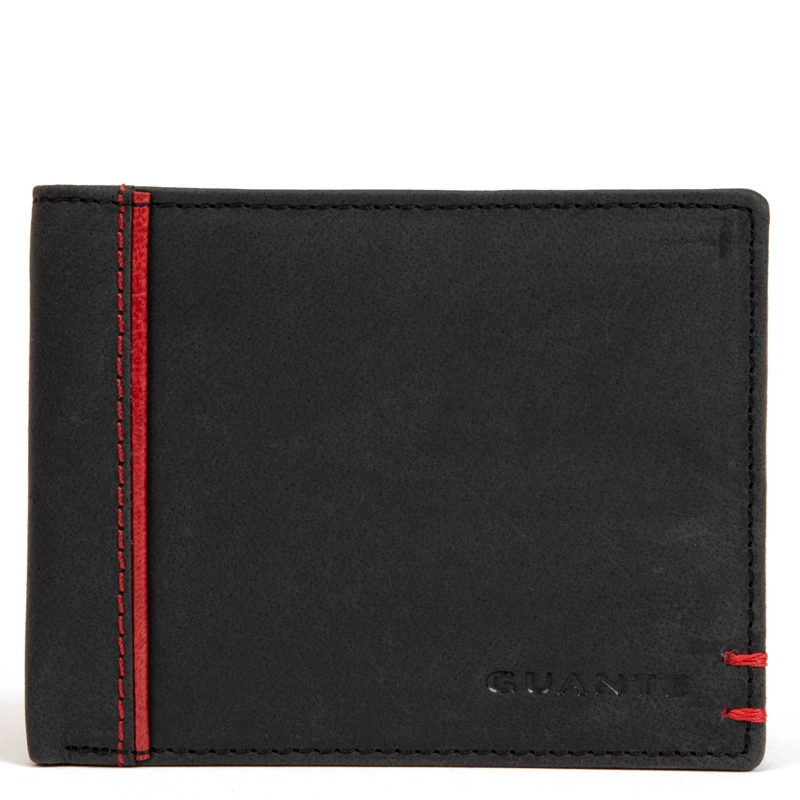 BILLETERA DE CUERO HOMBRE GUANTE NEGRO CON FLAP - 1