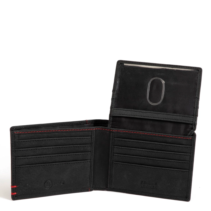 BILLETERA DE CUERO HOMBRE GUANTE NEGRO CON FLAP - 4