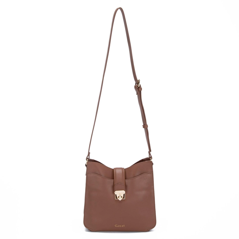 CARTERA MUJER GACEL CHOCOLATE BANDOLERA GRANDE - 1