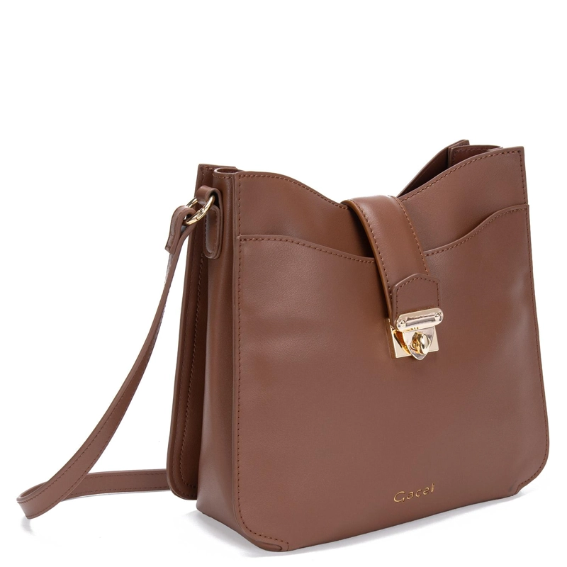 CARTERA MUJER GACEL CHOCOLATE BANDOLERA GRANDE - 4