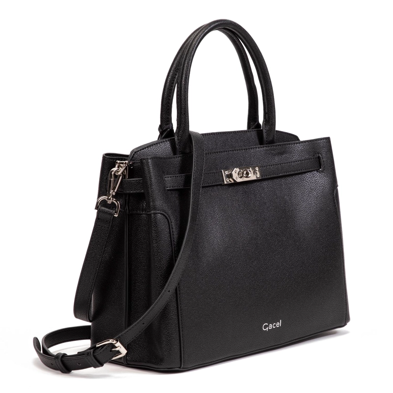 CARTERA MUJER GACEL NEGRO DOS ASAS GRANDE - 3