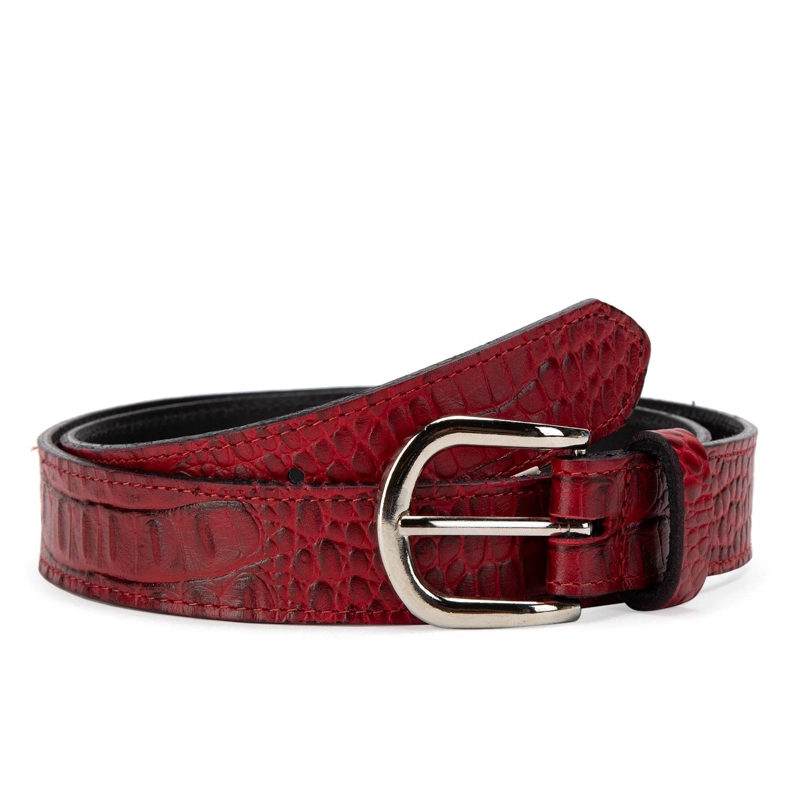 CINTURON DE CUERO MUJER GACEL ROJO - 1