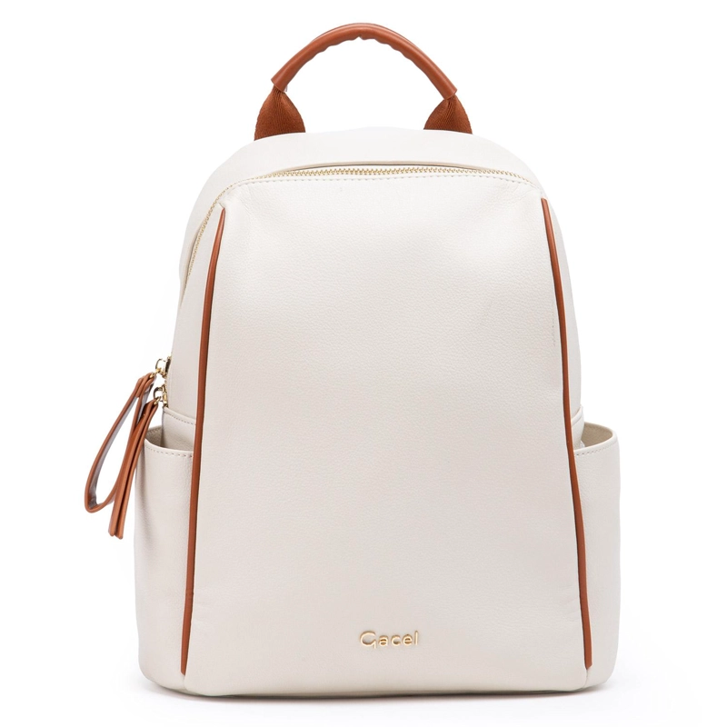 MOCHILA GRANDE MUJER GACEL OFF WHITE CAR3256 - 1