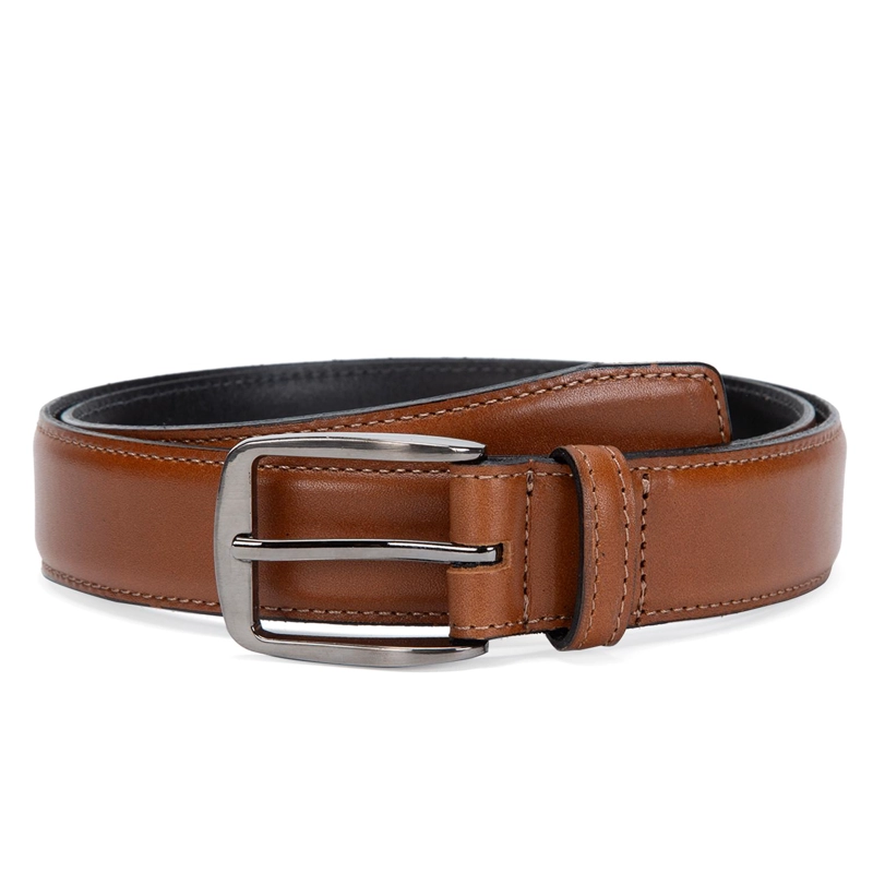 CINTURON DE CUERO HOMBRE GUANTE DARK CAMEL - 1