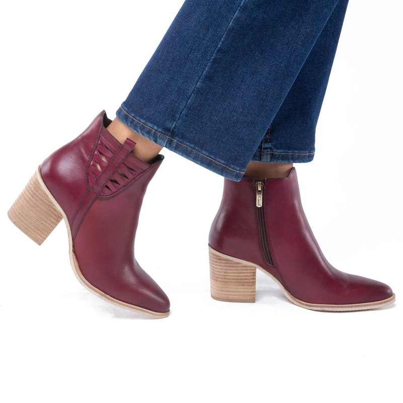 BOTIN DE CUERO MUJER GACEL BURDEO BRUNA - 2