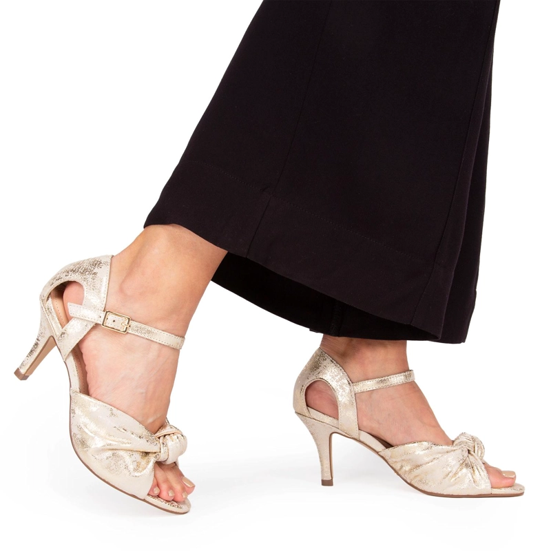 SANDALIA DE CUERO MUJER GACEL CHAMPAGNE ENOLA - 2