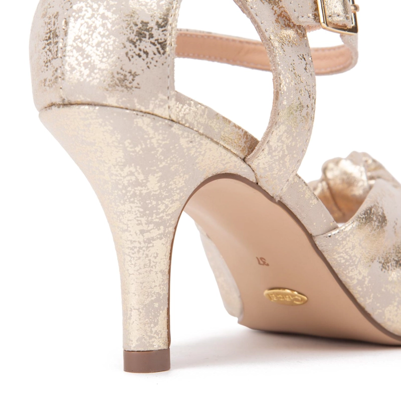 SANDALIA DE CUERO MUJER GACEL CHAMPAGNE ENOLA - 4