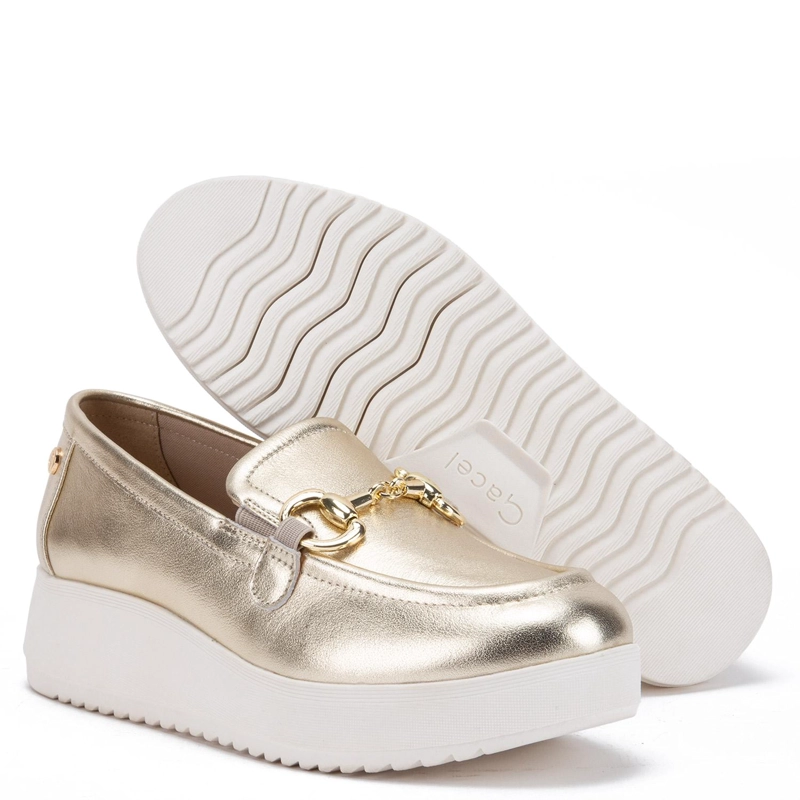 MOCASIN DE CUERO MUJER GACEL CHAMPAGNE LYDIA - 4