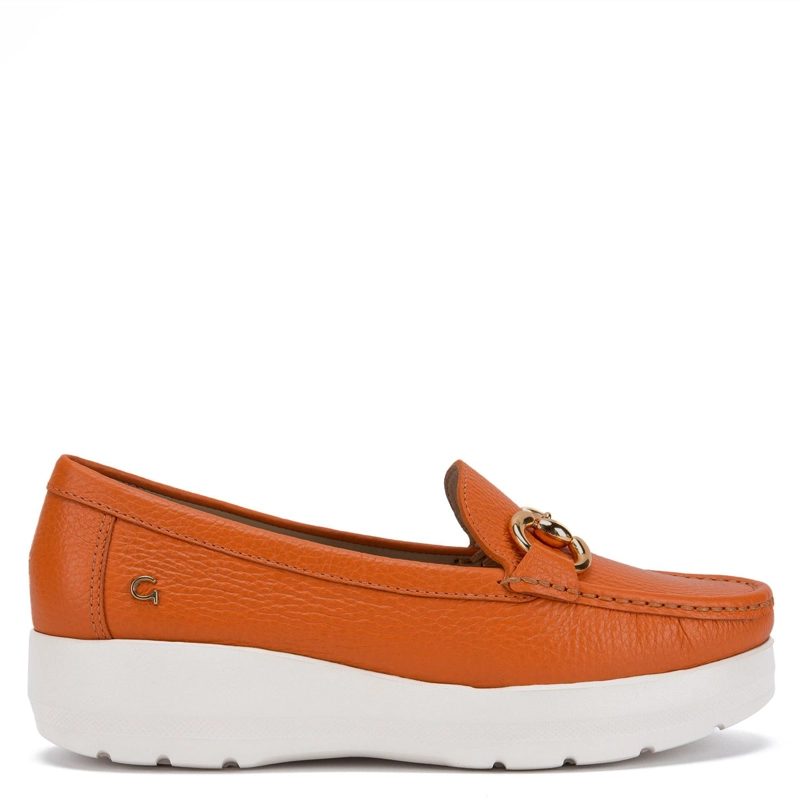 MOCASIN DE CUERO MUJER GACEL NARANJO LOCANDA - 1