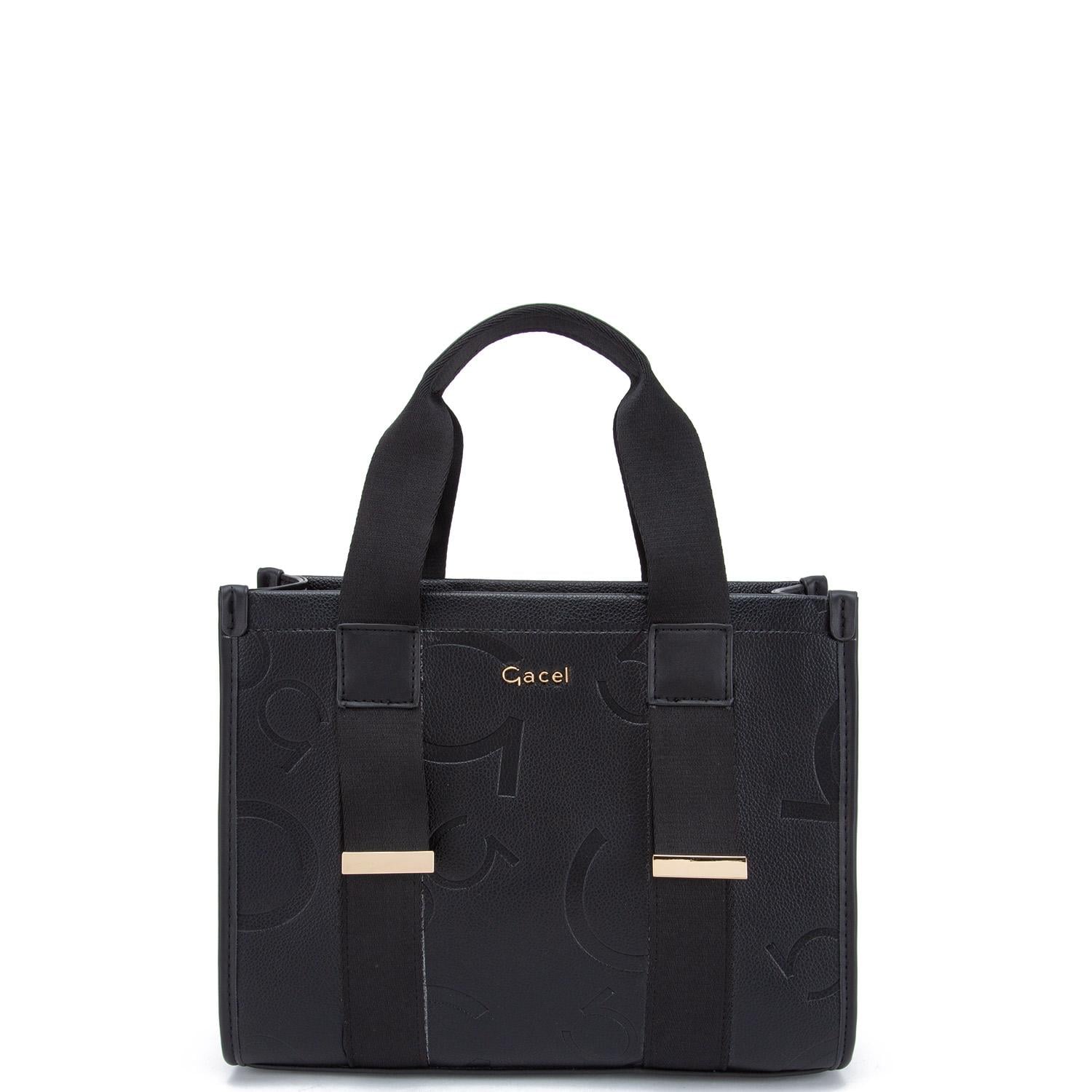 CARTERA - DOS ASAS MEDIANA - GACEL - EN COLOR NEGRO - 1
