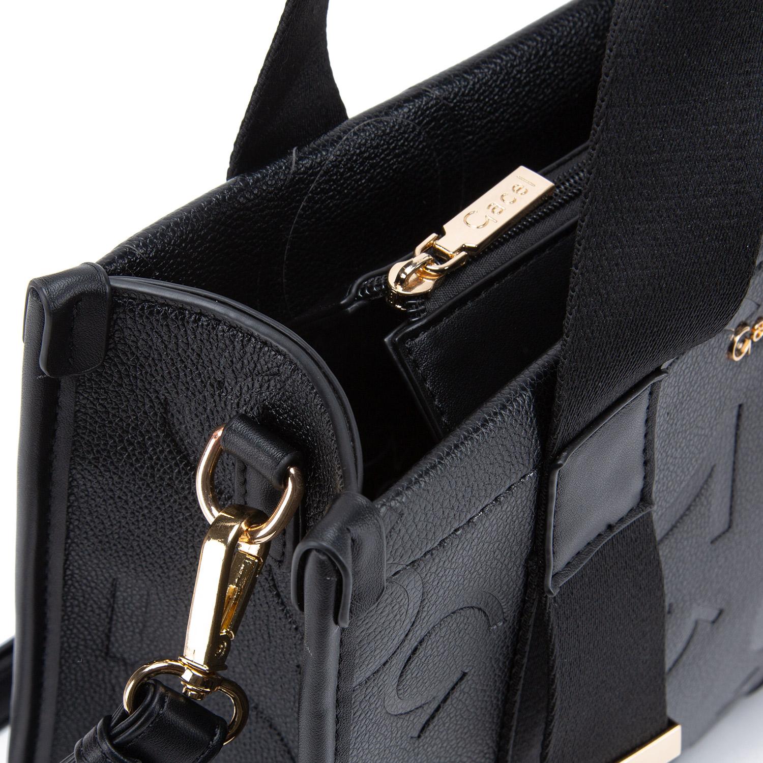 CARTERA - DOS ASAS MEDIANA - GACEL - EN COLOR NEGRO - 4