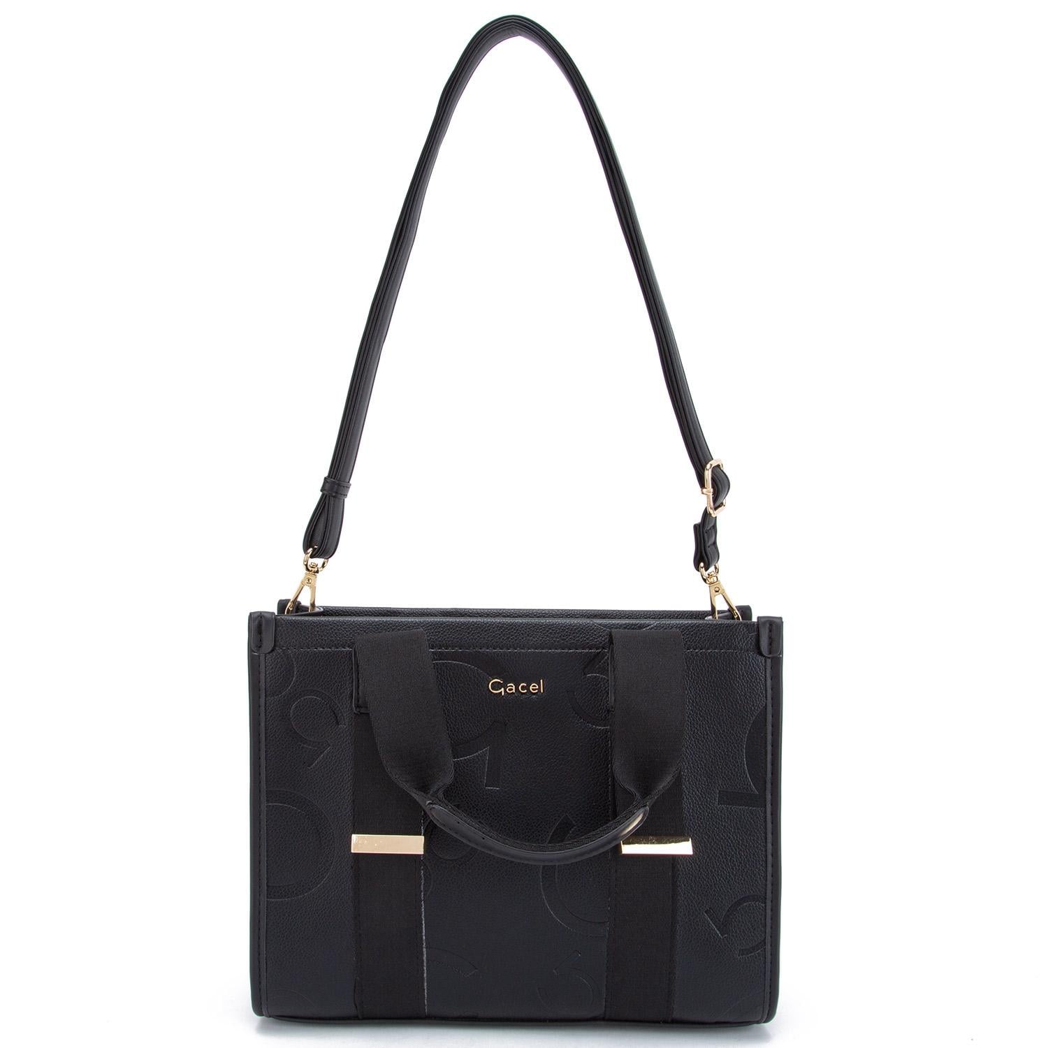 CARTERA - DOS ASAS MEDIANA - GACEL - EN COLOR NEGRO - 5