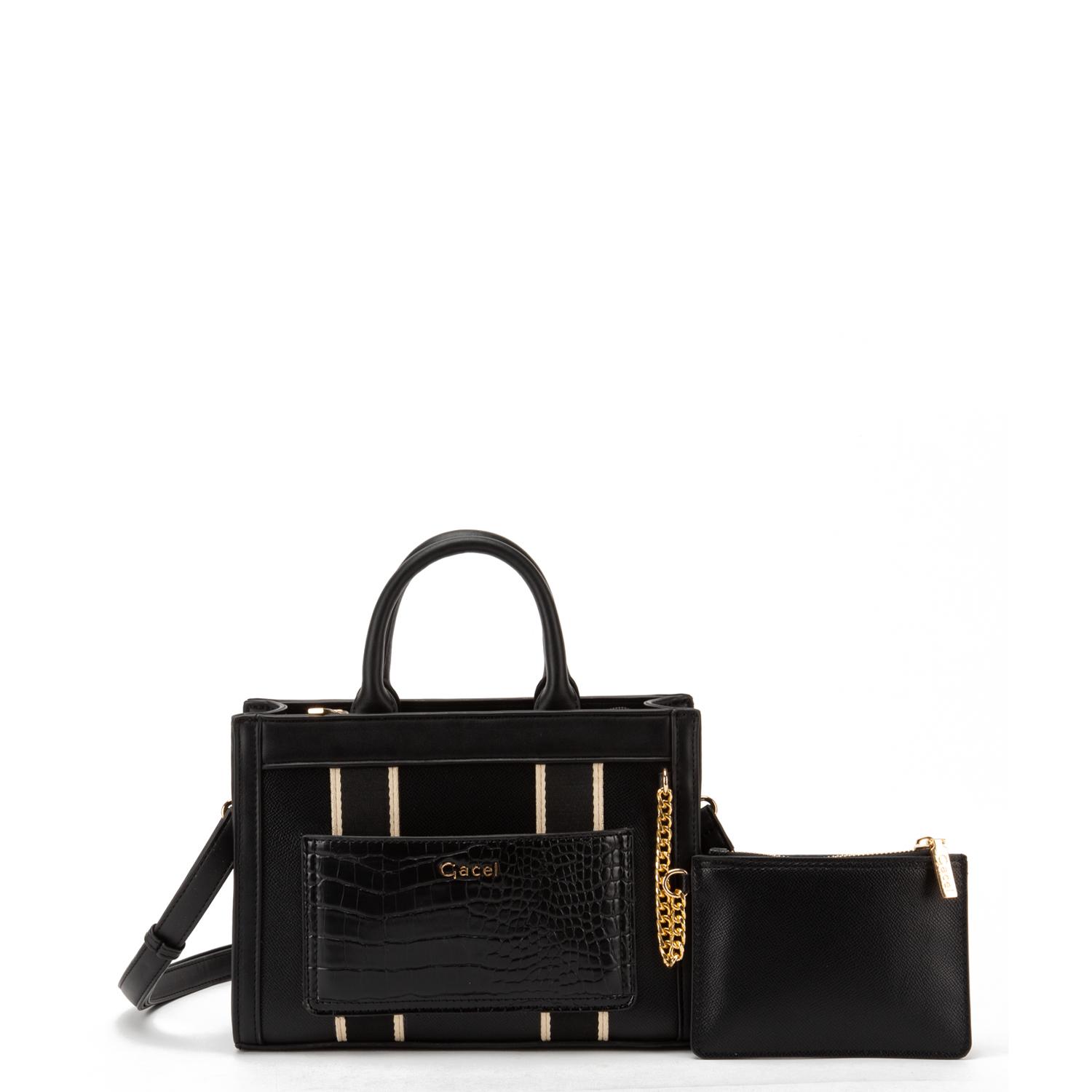 CARTERA - DOS ASAS PEQUEÑA - GACEL - EN COLOR NEGRO - 1