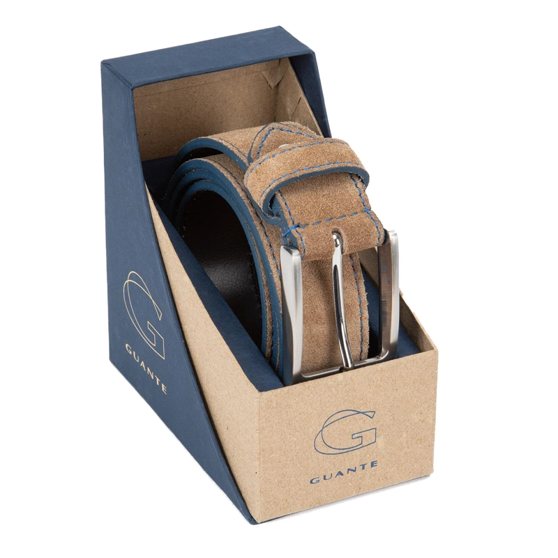 CINTURON DE CUERO HOMBRE GUANTE TAUPE - 1