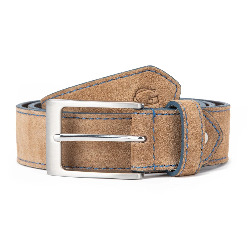 CINTURON DE CUERO HOMBRE GUANTE TAUPE - 2