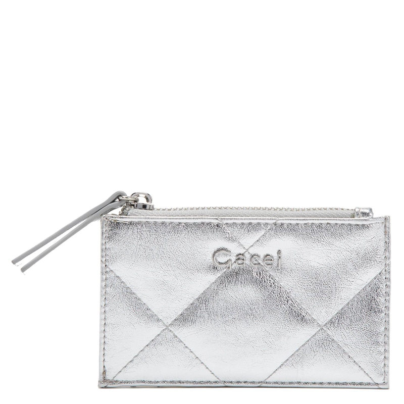 BILLETERA MUJER GACEL PLATEADO TARJETERO - 1