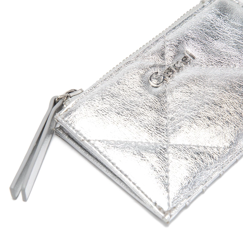 BILLETERA MUJER GACEL PLATEADO TARJETERO - 4