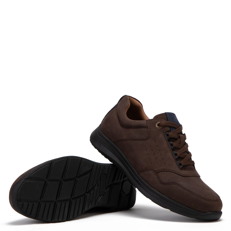 ZAPATO DE CUERO HOMBRE GUANTE CAFE  CALCUTA - 4