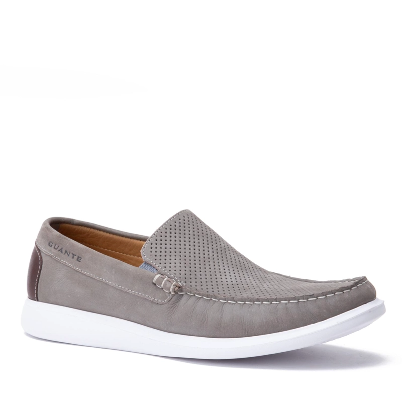 MOCASIN DE CUERO HOMBRE GUANTE GRIS CANNES - 3